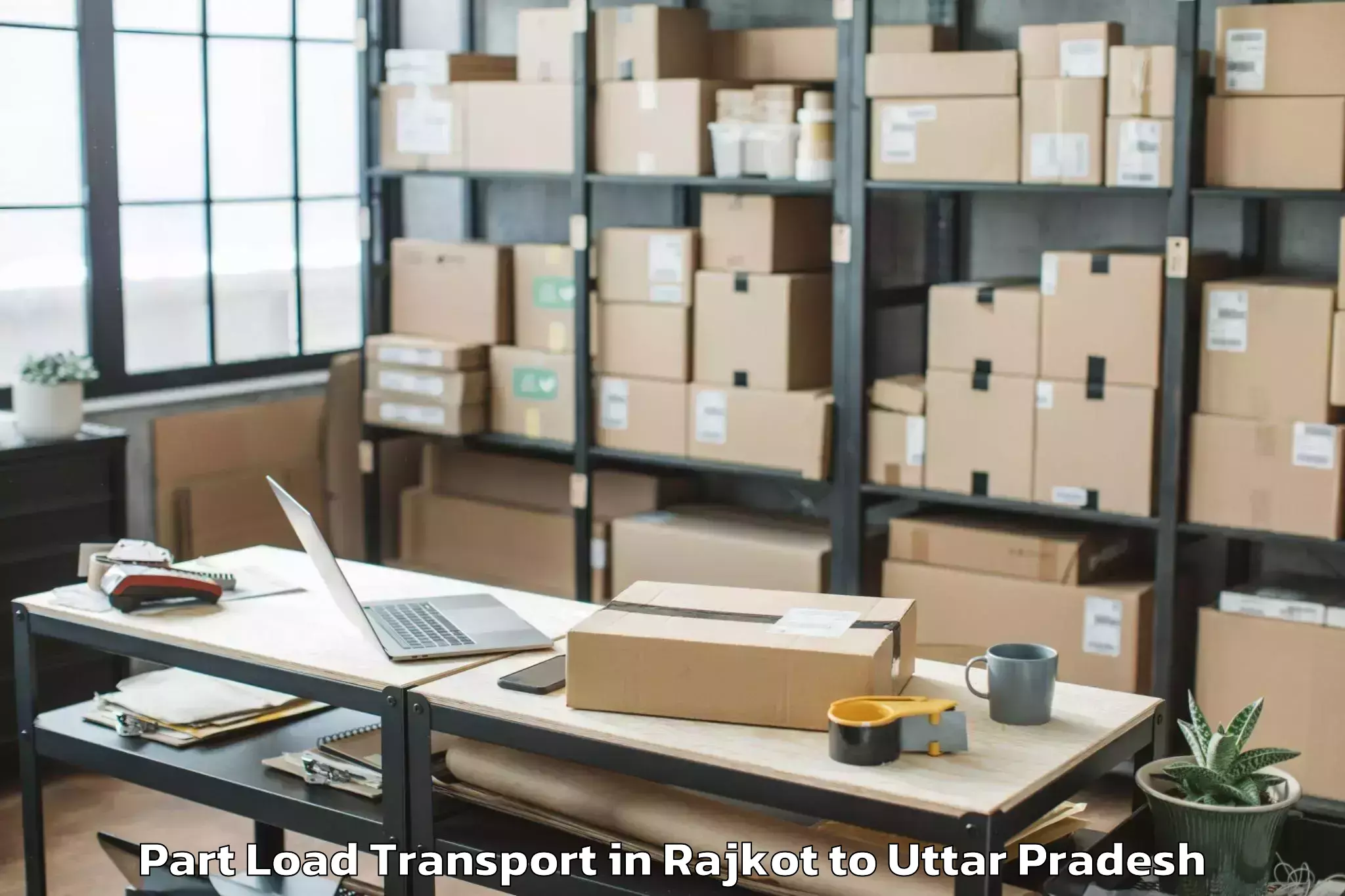 Affordable Rajkot to Sultanpur Part Load Transport